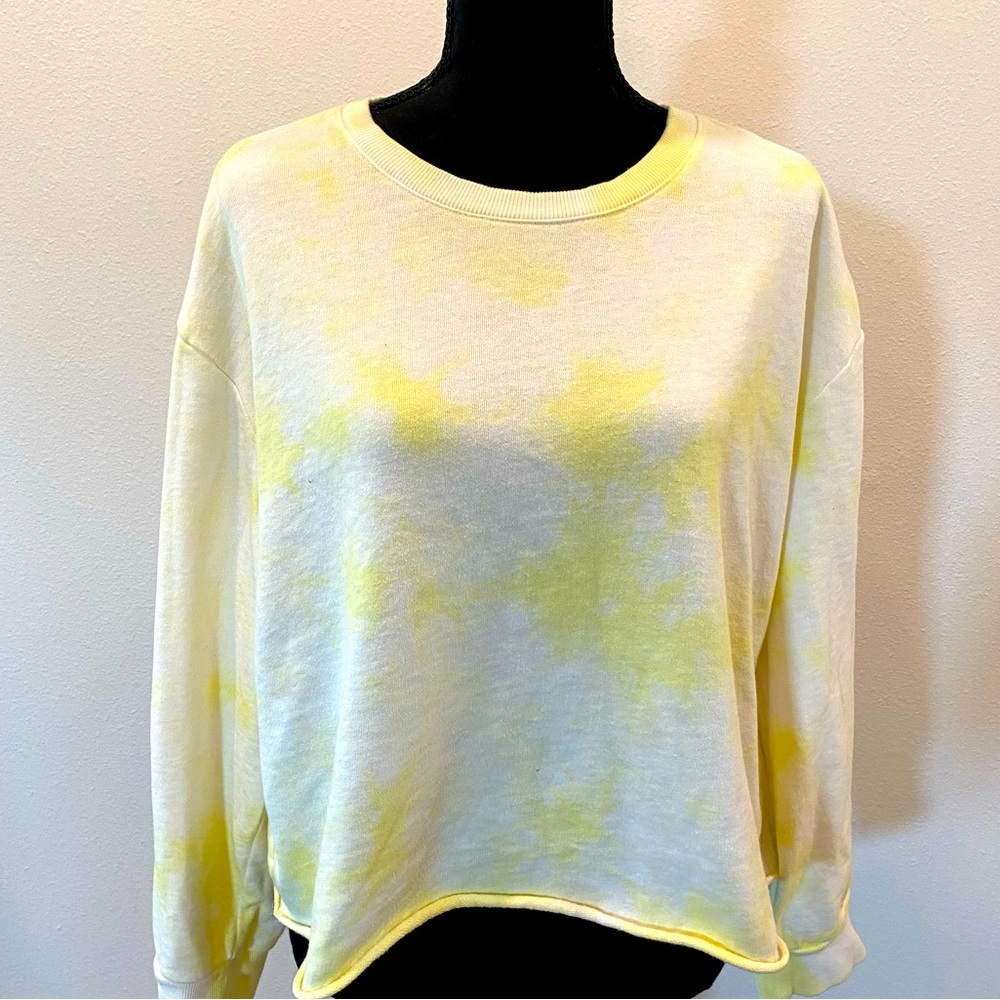 DKNY Ladies M Sweatshirt Bright Yellow and White